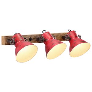vidaXL L&aacute;mpara de pared rojo desgastado 25 W E27 65x25 cm