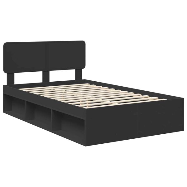 vidaXL Estructura de cama Negro 120 x 190 cm Madera de pino macizo