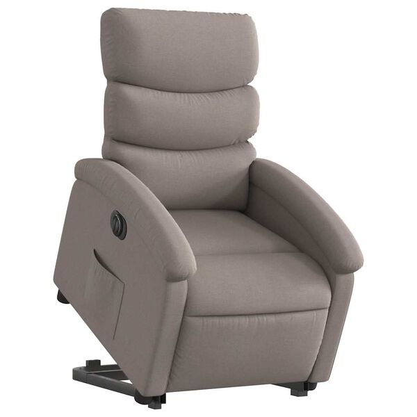 vidaXL Sill&oacute;n el&eacute;ctrico reclinable elevable de tela gris taupe