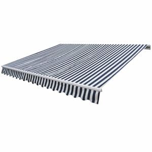 vidaXL Toldo plegable motorizado 400 cm azul y blanco