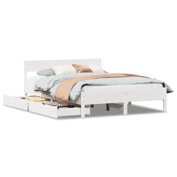 vidaXL Estructura de cama sin colchón madera maciza blanca 120x190 cm
