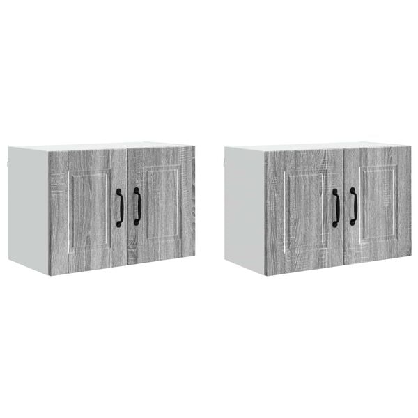 vidaXL Mueble de Cocina con estante 2 pcs Gris Sonoma 60 x 31 x 40 cm
