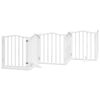 vidaXL Puerta para perros plegable 3 paneles madera &aacute;lamo blanca 300cm