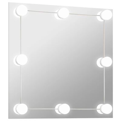 vidaXL Espejo de pared con luces LED cuadrado de vidrio