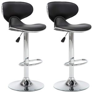 vidaXL Taburetes de cocina 2 unidades cuero sint&eacute;tico negro