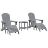 vidaXL Silla de Jard&iacute;n 3 pcs Gris Claro Polietileno