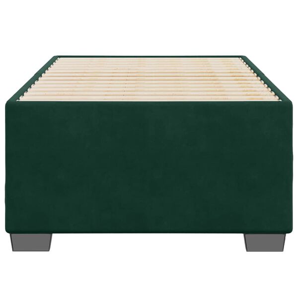 vidaXL Estructura cama sin colch&oacute;n terciopelo verde oscuro 100x200 cm