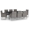 vidaXL Juego de comedor de jard&iacute;n 9 piezas gris antracita