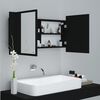 vidaXL Armario espejo de ba&ntilde;o con luz LED acr&iacute;lico negro 90x12x45 cm