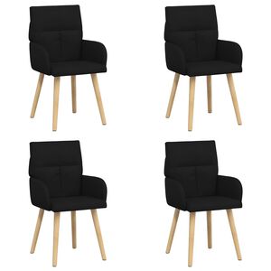 vidaXL Sillas de comedor 4 pcs Tela Negro 60 x 56 x 96 cm