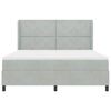 vidaXL Cama tipo Box Spring con LED Gris Claro 180 x 200 cm Terciopelo