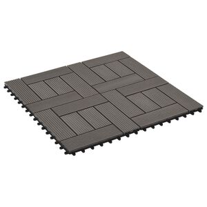 vidaXL Tile de Decking 22 uds. Marr&oacute;n Oscuro 30 x 30 cm WPC