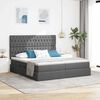vidaXL Cama con almacenamiento con colch&oacute;n Gris oscuro 200 x 200 cm