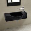 vidaXL Lavabo de cer&aacute;mica con orificio de grifo/desag&uuml;e negro