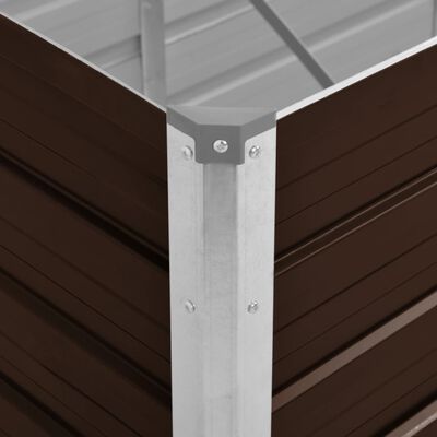 vidaXL Arriate de acero galvanizado marrón 160x40x77 cm