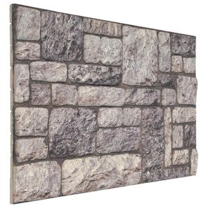 vidaXL Paneles de pared 10 uds. 100 x 50 cm Gris y blanco Espuma EPS