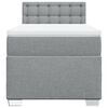 vidaXL Cama box spring con colchón tela gris claro 90x200 cm