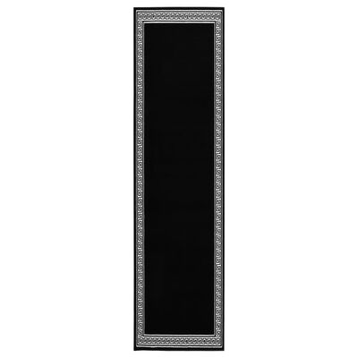 vidaXL Alfombra de pasillo BCF negro con estampado 100x450 cm