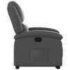 vidaXL Sillón reclinable elevable cuero auténtico gris