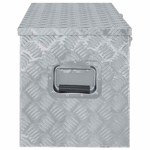 vidaXL Caja de aluminio 110,5x38,5x40 cm plateada
