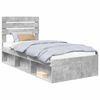 vidaXL Estructura de cama con cabecera Gris concreto 90 x 190 cm