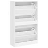 vidaXL Mueble zapatero madera contrachapada blanco 63x24x103 cm
