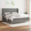 vidaXL Cama box spring con colch&oacute;n tela gris oscuro 160x200 cm