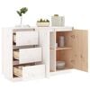 vidaXL Aparador de madera maciza de pino blanco 111x34x75 cm