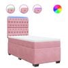 vidaXL Cama box spring con colch&oacute;n terciopelo rosa 90x200 cm