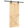 vidaXL Puerta Corredera Natural y negro 90 x 210 cm