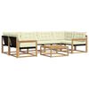 vidaXL Conjunto de sof&aacute;s de exterior 7 uds. 6 plaza Blanco y Crema