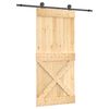 vidaXL Puerta Corredera Natural y negro 95 x 210 cm