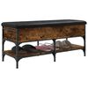 vidaXL Banco zapatero madera de ingenier&iacute;a roble ahumado 102x42x45 cm