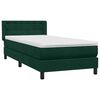 vidaXL Cama box spring con colch&oacute;n terciopelo verde oscuro 80x220 cm