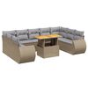 vidaXL Juego de sof&aacute;s jard&iacute;n con cojines beige 10 pzas rat&aacute;n sint&eacute;tico