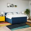 vidaXL Cama box spring con colch&oacute;n tela azul 180x200 cm