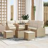 vidaXL Conjunto de sof&aacute;s de jard&iacute;n 8 pcs Beige rat&aacute;n sint&eacute;tico