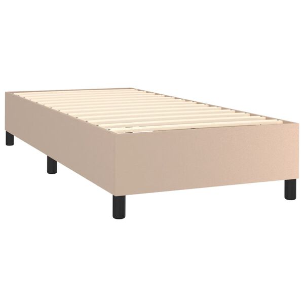 vidaXL Cama box spring con colch&oacute;n cuero sint&eacute;tico capuchino 90x200 cm