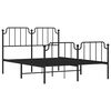 vidaXL Estructura cama sin colchón con estribo metal negro 135x190 cm