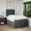 vidaXL Cama box spring con colch&oacute;n tela gris oscuro 120x190 cm