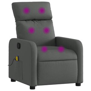 vidaXL Sill&oacute;n reclinable de masaje de tela gris oscuro