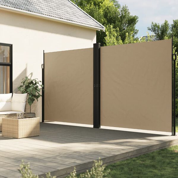 vidaXL Toldo lateral retráctil beige 220x1200 cm