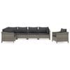 vidaXL Set de muebles de jard&iacute;n 7 pzas y cojines rat&aacute;n sint&eacute;tico gris