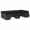 vidaXL Set de sof&aacute;s de jard&iacute;n 11 pzas y cojines rat&aacute;n sint&eacute;tico negro