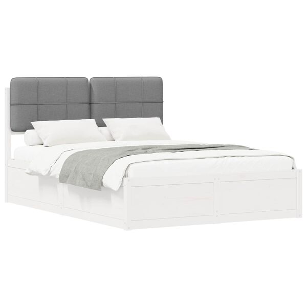 vidaXL Estructura de Cama con Cabecera Tapizada Gris Claro