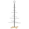 vidaXL &Aacute;rbol de Navidad metal negro con base de madera 120 cm