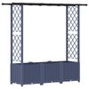 vidaXL Cama elevada con trellis y techo Gris 162,5 x 40 x 136 cm PP