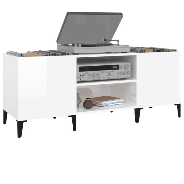 vidaXL Mueble para discos madera contrachapada blanco 121x38x48 cm