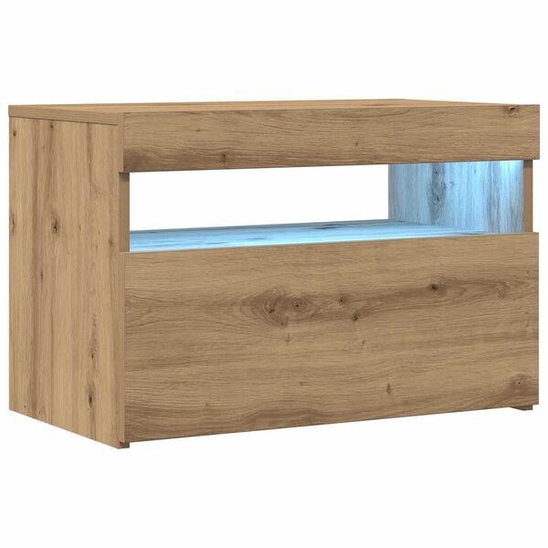 vidaXL Mueble de TV luces LED madera roble artisan 60x35x40 cm