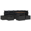 vidaXL Conjunto de sof&aacute;s de jard&iacute;n 7 uds. Negro rat&aacute;n sint&eacute;tico